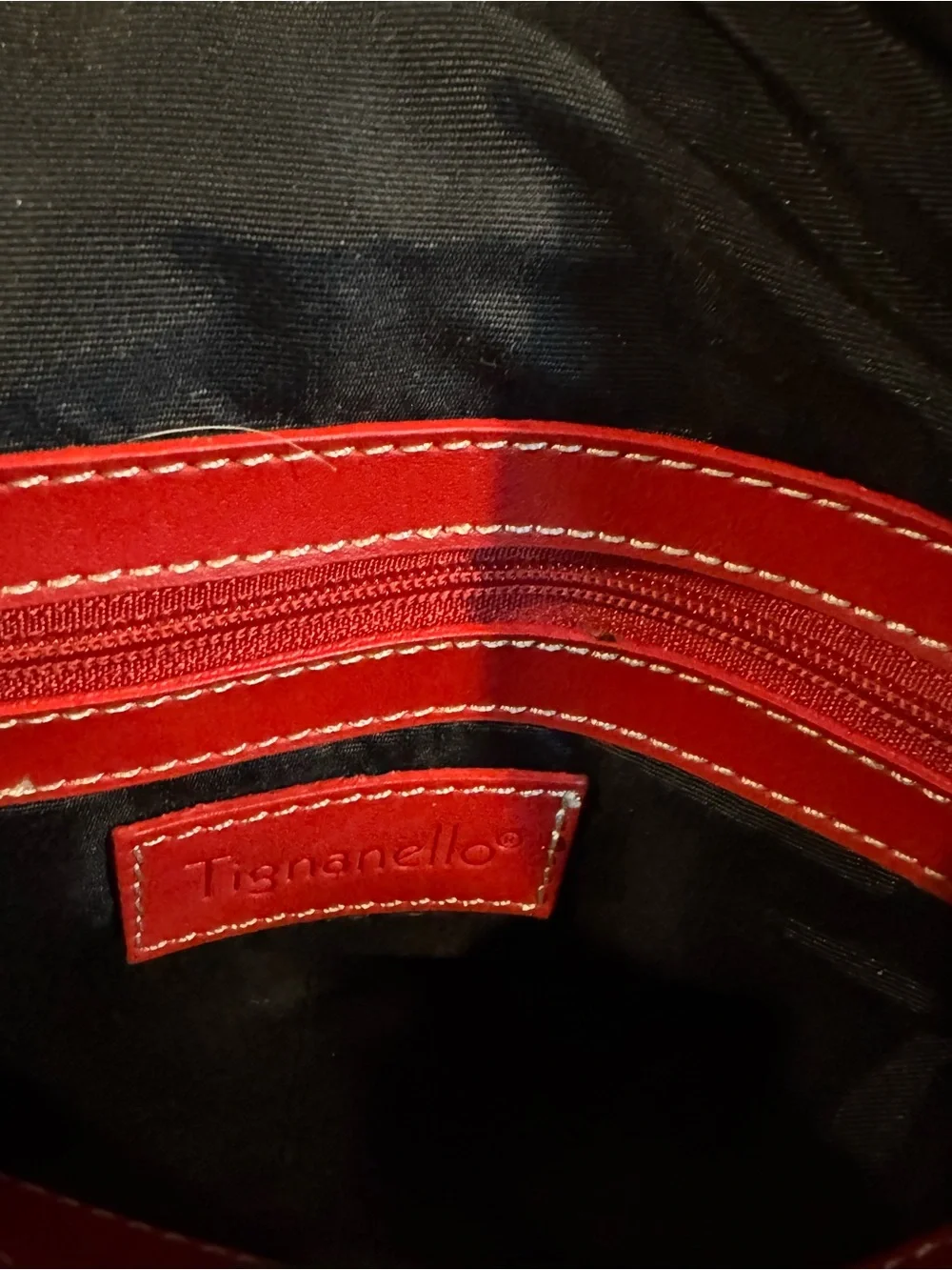 Tignanello Red Leather Backpack